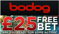 A neat £25 is what awaits you. Visit Bodog sports book to find out more.